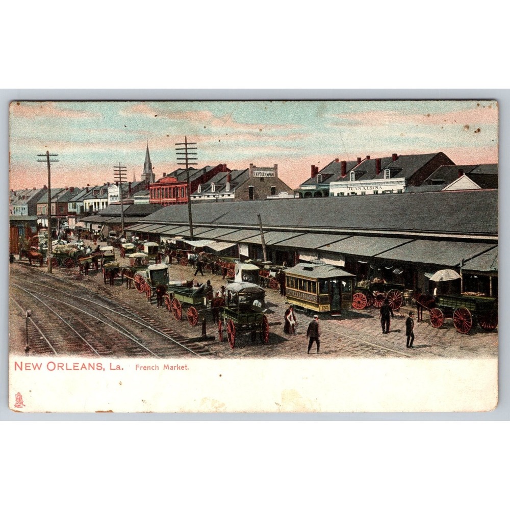 New Orleans French Market Postcard Raphael Tuck & Sons Photochromed Saxony 1907